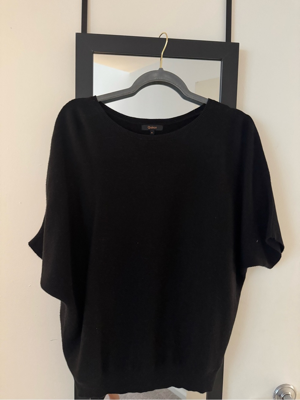 Quince Black Short-Sleeve Knit Top - Relaxed Fit
